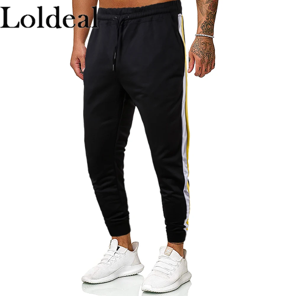 Loldeal Men Fashion Jogger Patchwork Hip Hop Slim Street Style Sports Fitness Pants |