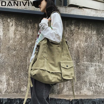 

Crossbody Bags for Women Fashion Girls Messenger Bag Canvas Shoulder Bag Solid Color High Capacity Big Bag Bolsas Feminina