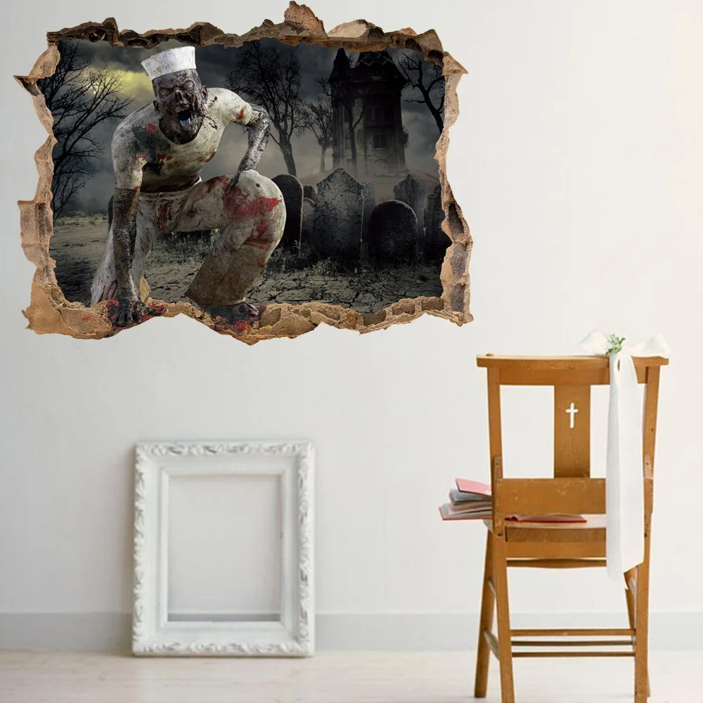 New Style Creative Ghost Hand Zombie Halloween Wall Stickers Horror Glass Shopping Window Living Room Bedroom Wall Stickers
