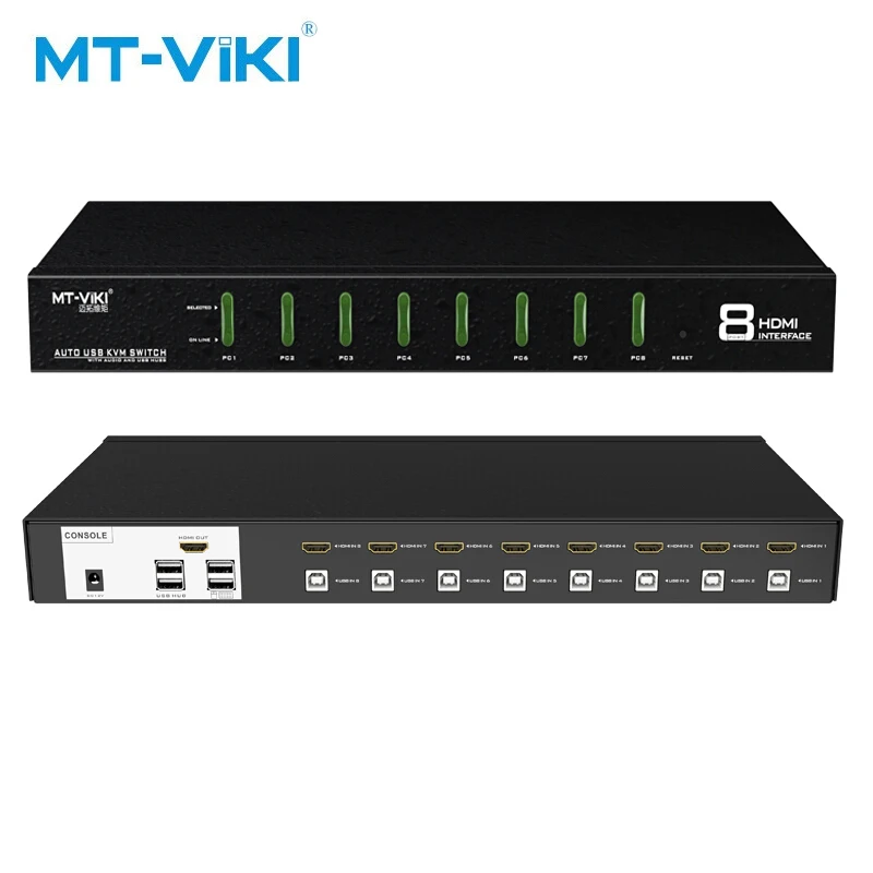 MT-VIKI 8-портовый HDMI KVM переключатель usb Автоматический 8 в 1out компьютерное