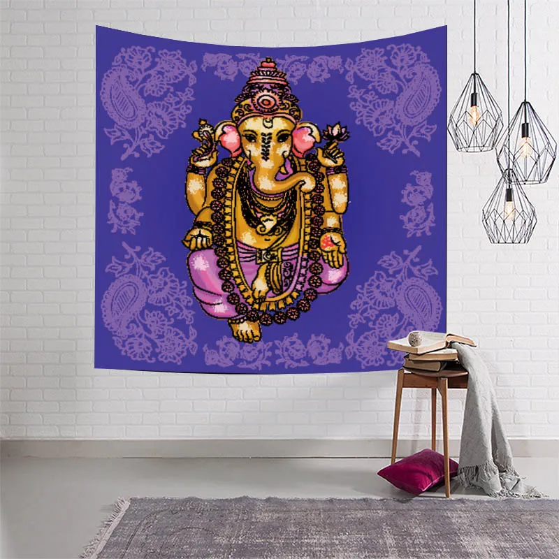 tela azul Decoraci/ón colgante de la India con un elefante de tela