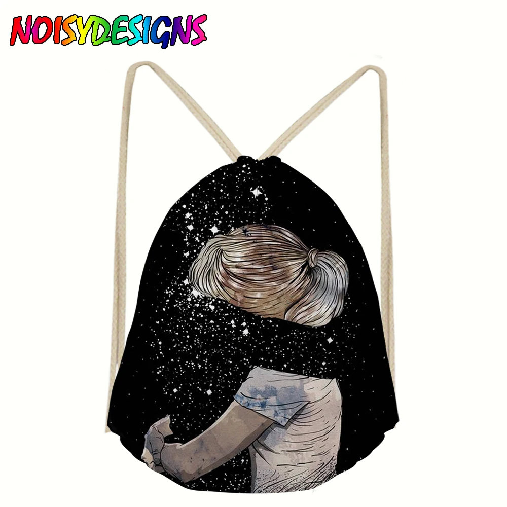 LMYD5038Z3 Бесшумный дизайн бабочка девушка печати Drawstring сумка для девочек Путешествия хранения пакет мультфильм школьные рюкзаки детские работы Sznurek - Цвет: LMYD5038Z3