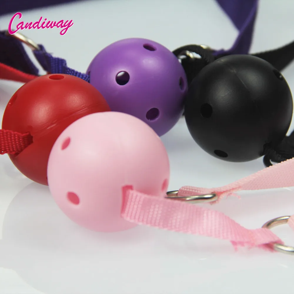 Candiway Adjustable Fetish Nylon Strap Hollow Mouth Ball Oral Gag BDSM Bondage Restraint Adult Sex Toys For Couple Sex Shop