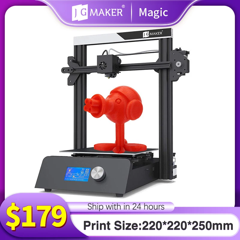 JGMAKER-KIT de impresora 3D Magic, marco de aluminio, tamaño de impresión grande 220x220x250mm, modelo de impresión, envío rápido, almacén de la UE y Rusia