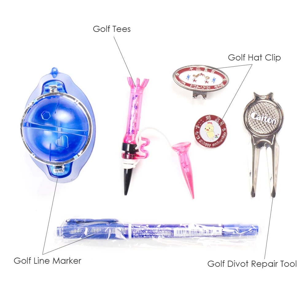 Набор инструментов для гольфа, маркер для лески, инструмент для ремонта мяча для гольфа, тройники, магнит, заколка на шляпу, набор аксессуаров для гольфа для мужчин и женщин, для спорта на открытом воздухе