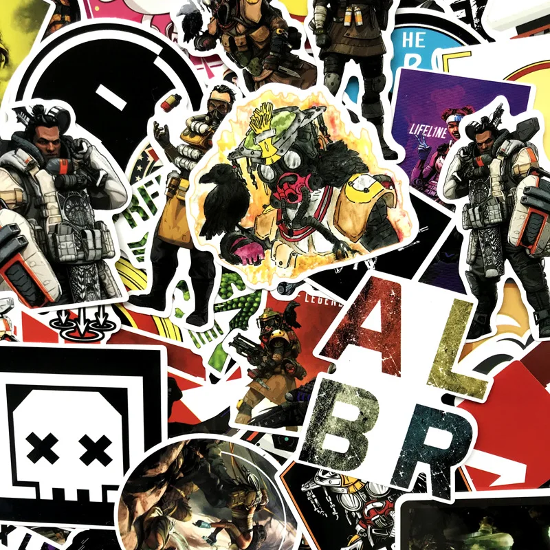 65 шт./упак. Водонепроницаемый мультфильм APEX Hero наклейки из игры чемодан для скейтборда гитары Чемодан ноутбук телефонные наклейки Классические игрушки