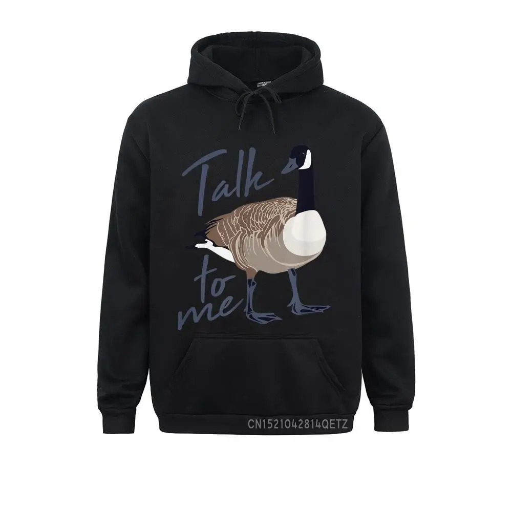 Felpe Con Cappuccio Abbigliamento Canadian Goose Talk To Me Funny Cute Bird Hunter Gift Felpe Da Uomo A Maniche Lunghe Stile Semplice Prevalente