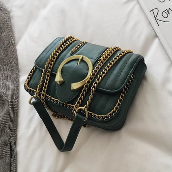 

Vintage Fashion Female Square Bag 2019 New High Quality PU Leather Women's Designer Handbag Lock Chain Shoulder Messenger Bag