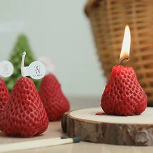 

1PC/4PCS Strawberry Decorative Aromatic Candles Soy Wax Scented Candle for Birthday Wedding Candle