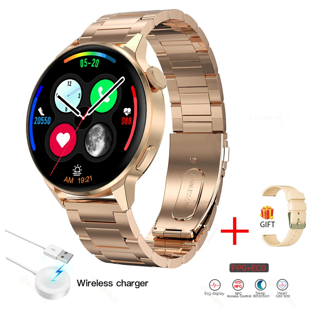 2022 NFC Smart Watch Men Bluetooth Call Sport GPS Track Watch Wireless Charging Custom Dial Heart Rate ECG Smartwatch For Xiaomi 