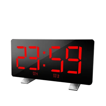 

Rectangle Wake Up With Light Decoration Desktop Home USB Charging Time Memory Alarm Clock LED Display Digital Music Therapy
