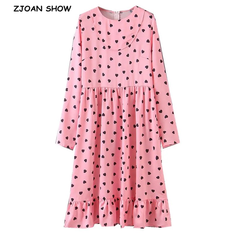 pink dress with black hearts