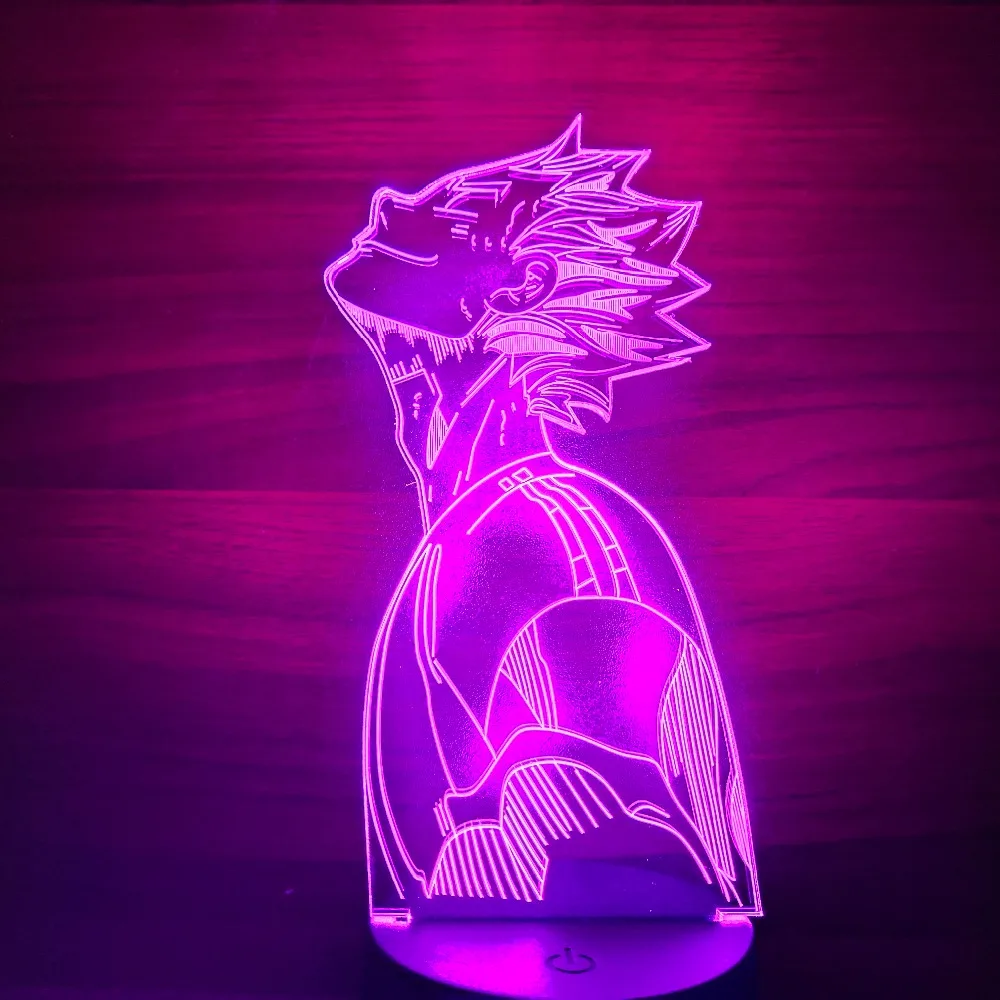 Haikyuu Bokuto 3D Led Anime Illusion Nightlights Led Color Changing Table Lamp For Home Decor