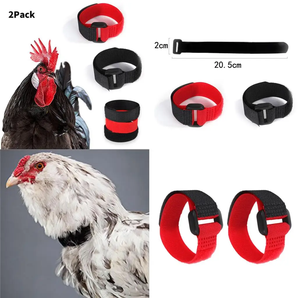 2pcs No Crow Rooster Collar, Chicken Collar Noise Free Anti-Hook Neckband Collars