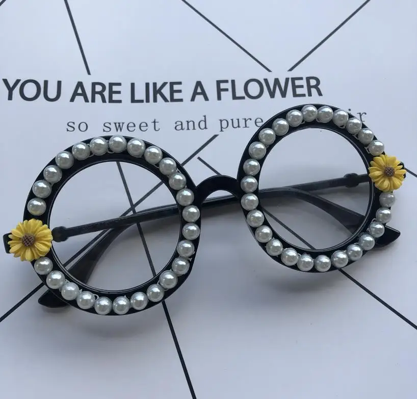 Очки солнцезащитные женские круглые с жемчужинами 6 цветов|Женские очки| |