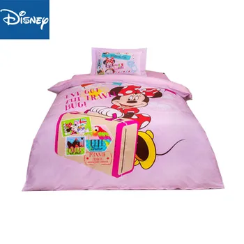 

Mickey and Minnie mouse duvet cover 4 pcs single size for girl boy bedding set cartoon kid disney pillowcaes cotoon hot sale