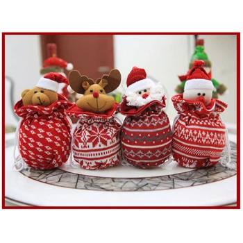

2020 New Mini Cute Christmas Apple Bag Christmas Santa Claus Snowman Elk Bear Gift Apple Bag Christmas Bag Candy Gift Bag