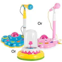 Музыкальный Микрофон подставка держатель музыкальная Голосовая игрушка с светодиодный светильник детский подарок