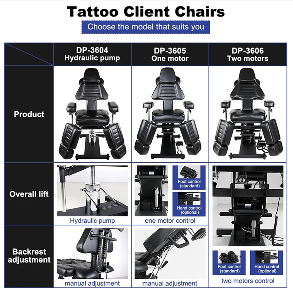 Татуировка клиента стул с татуировки на руку, ногу отдыха гидравлический стул студия салон мебели оборудования подвижные массажная кровать подшипник 200 кг