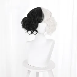 Half Black Half A Hundred Small Short Curly Cos Wig Wig Caps for Making Wigs  Danganronpa Lolita Headband