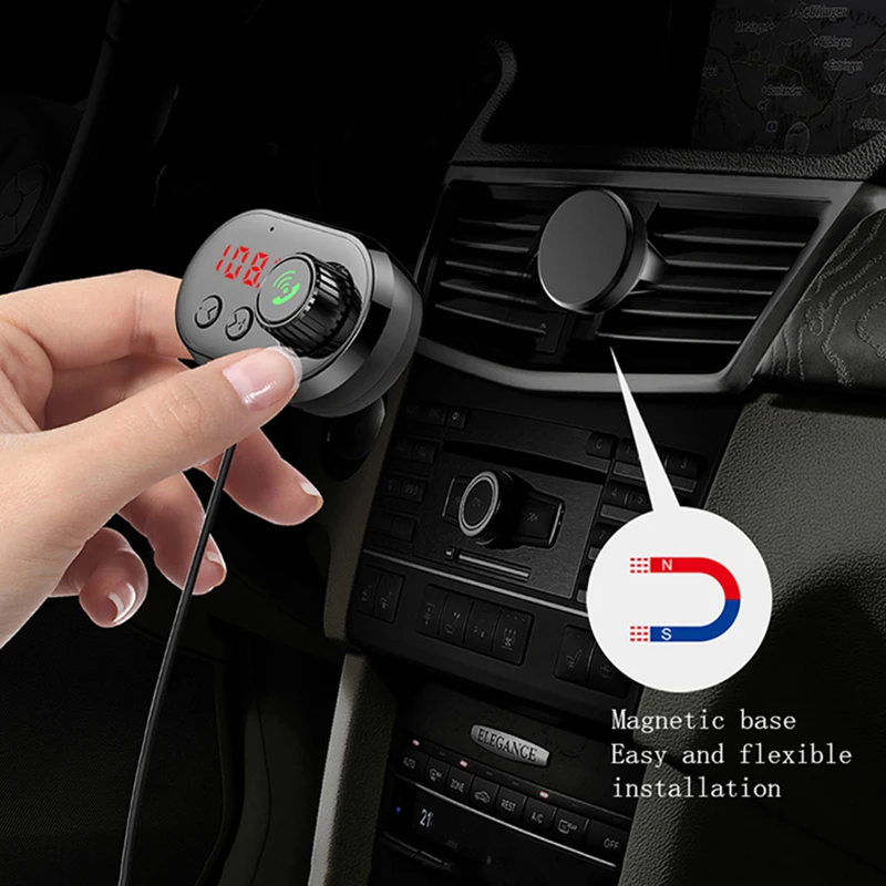 Fm-передатчик Bluetooth V5.0 Handsfree USB Автомобильное зарядное устройство MP3-плеер с ароматерапевтическим ядром SP99