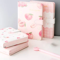 Bloc notes rose pêche, 1 pièce, pour planificateur, planificateur, journal intime, Page couleur mignonne, bouton magnétique, papeterie pour ordinateur portable 2021 2022 