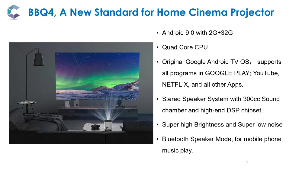Android9.0 Portable Projector BBQ4--Big Step for LCD Projector_02