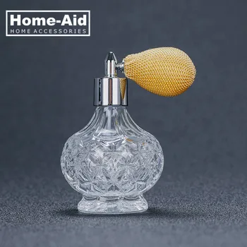 

100ml Crystal Art Vintage Style Empty Refillable Perfume Atomizer Long Tassel Spray Bitter Bottle With Air Bag