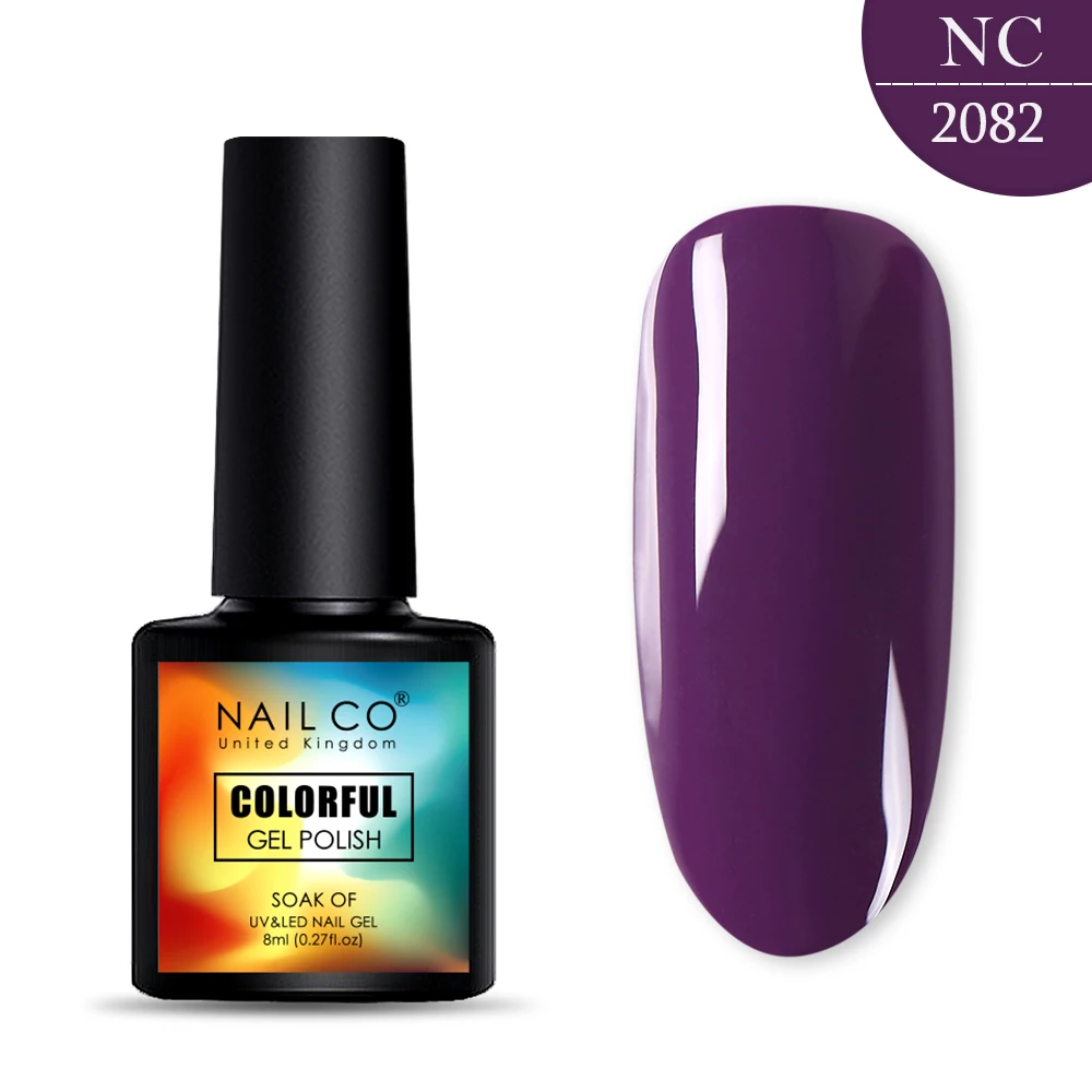 NAILCO, 8 мл, 130 цветов, Гель-лак для ногтей Lucky color, Гель-лак для ногтей, дизайн ногтей, Гель-лак Esmalte Nails Lak Hybrid Soak Off - Цвет: 2082