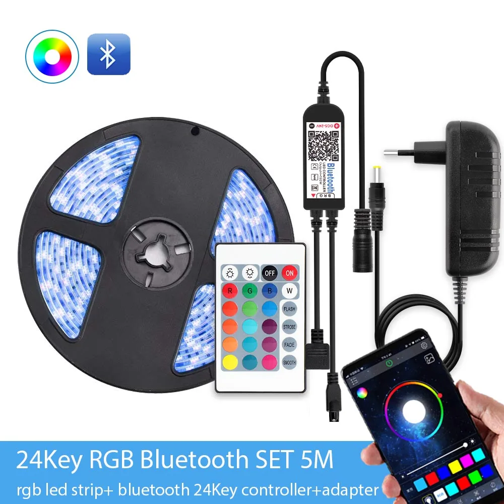 24Key RGB Bluetooth 12 В постоянного тока светодиодный RGB/RGBW/RGBWW Мини wifi светодиодный RGB RGBW контроллер Magic Home 5050 RGB лента гибкая лента Smart APP Беспроводная - Испускаемый цвет: 24Key RGB Bluetooth