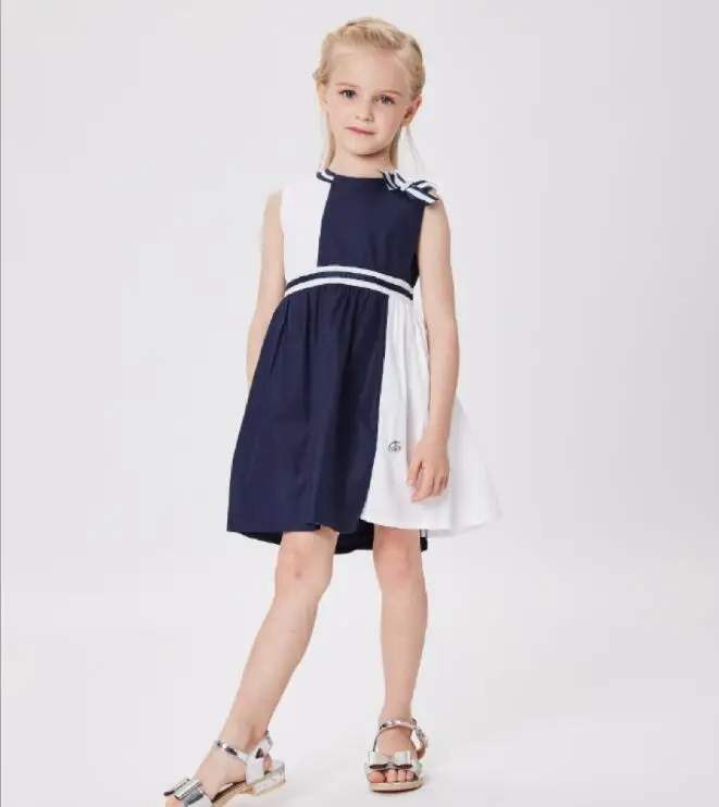 Разноцветное платье в стиле пэчворк для девочек, летняя одежда для девочек, платья для маленьких девочек, модное платье принцессы в европейском стиле