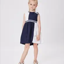 Разноцветное платье в стиле пэчворк для девочек, летняя одежда для девочек, платья для маленьких девочек, модное платье принцессы в европейском стиле