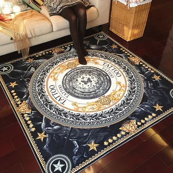 

European Retro Fashion Round Carpets Sitting Room Bedroom Tea Table Rugs Yoga Anti-skid Mats Carpet Livingroom