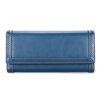 

2020 New Wallet Women's Long Large Capacity Wallet Handbag Fashion Oil Wax Leather Wallet