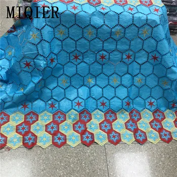 

African bazin riche fabric with brode Latest fashion embroidery bazin lace fabric with net lace Bazin Brocade fabric for sewing