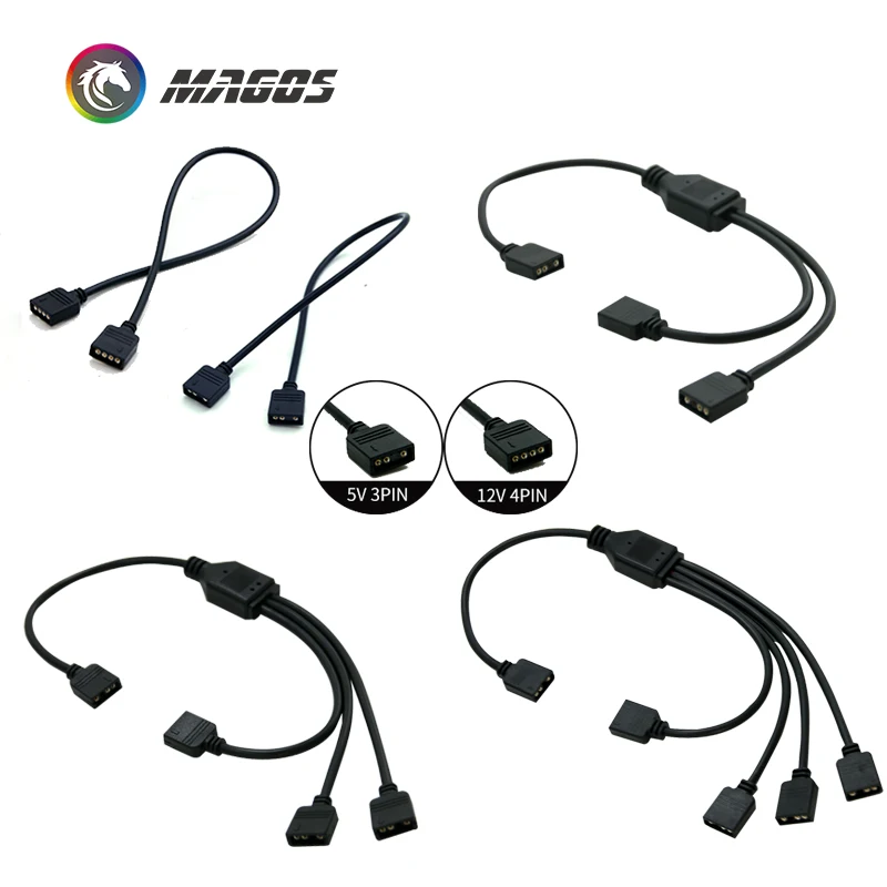 Разветвитель интерфейса материнской платы 3PIN / 4PIN AURA RGB 1 4 адресуемый телефонный