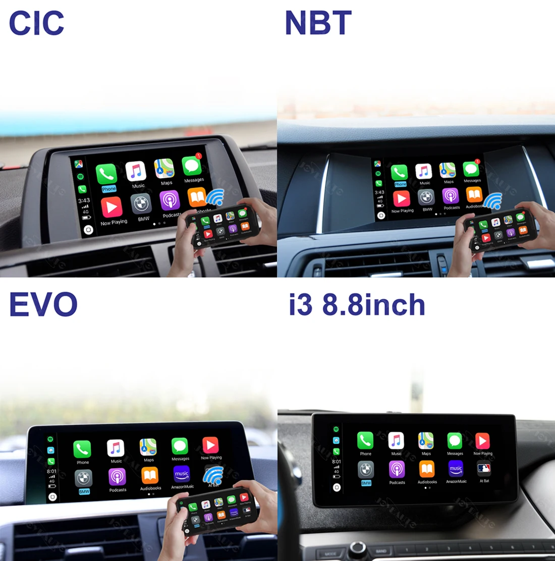 Joyeauto wifi беспроводной Apple Carplay автомобиль играть для BMW CIC NBT EVO 1 2 3 4 5 7 серии X1 X3 X4 X5 X6 MINI i3 Android авто зеркало