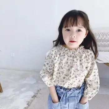 

2020 new wholesale girls floral shirt full sleeve fashion girls blouse 1-6 years HJ759