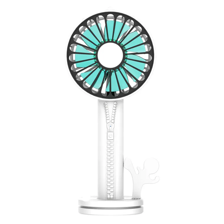 4 In 1 Mini Handheld Fan Home Office Air Cooling Conditioner Portable Battery Fan with Power Bank Mirror Base for Phone Holder - Цвет: Белый