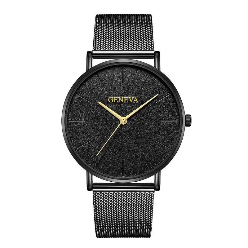 Горячие новые наручные часы с ремешком-сеткой высокого качества с темной шкалой простые Кварцевые Золотые часы для модных женщин тренд роскошный браслет Drand - Цвет: B