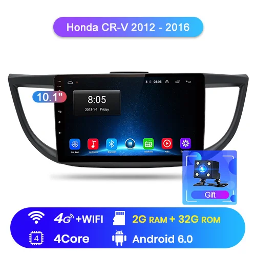 Junsun V1 pro 4G+ 64G CarPlay Android 9,0 DSP для Honda CR-V CRV 2012- автомобильный Радио Мультимедиа Видео плеер gps RDS 2 din dvd - Цвет: 4G-WIFI 2-32GB