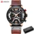 Casual Sport Watches for Men Blue Top Brand Luxury Military Leather Wrist Watch Man Clock Fashion Chronograph Wristwatch 12