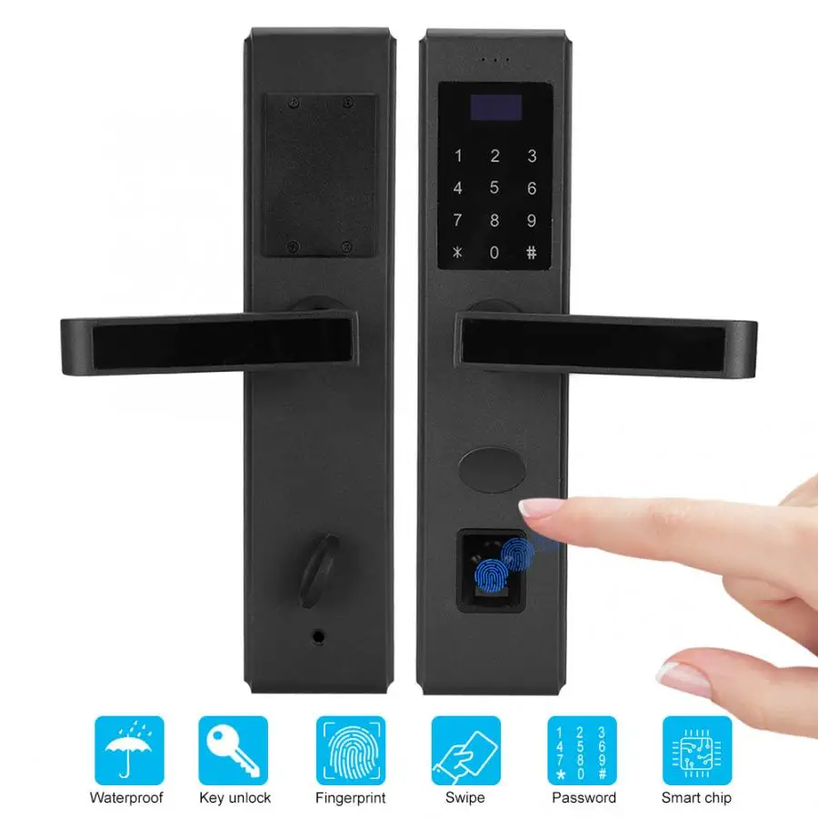 Fingerprint Lock Electronic Handle Door Digital Password IC Card Mechanical Key Biometric Entry Access | Безопасность и защита