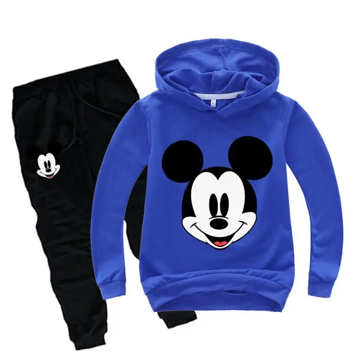 

Mickey Boys disfraz niñas conjuntos de ropa primavera otoño niños trajes Sudadera con capucha Camisa + Pantalones 2 uds chándal ropa para niños traje deportivo