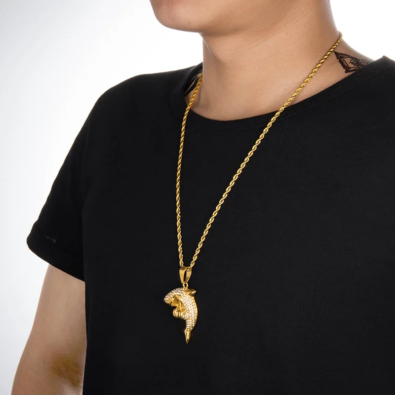 Хип-хоп титановая сталь Акула боксерское ожерелье ювелирные изделия кулон