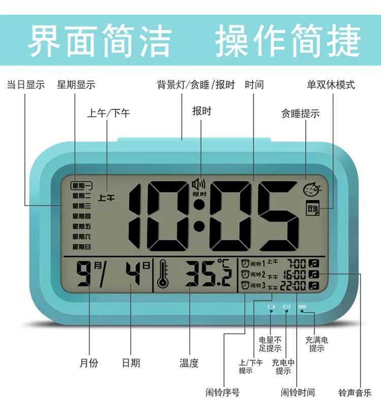 Детские модные часы-будильник, студенческие модные часы-будильник, современные часы для девушек, стоячие часы, наручные часы CC7NZ