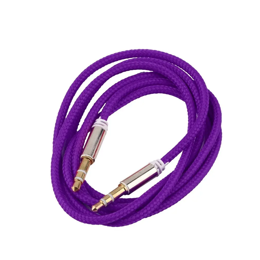 1 шт. 1 м Плетеный тканый 3,5 мм штекер AUX аудио кабель для наушников Новая акция