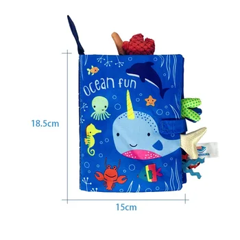 Hot Sale 0-36Month Baby Early Learning Educate Toy Tail Cloth Book Parent-child Interactive Sound Paper Puzzle Cloth Book Rattle 3