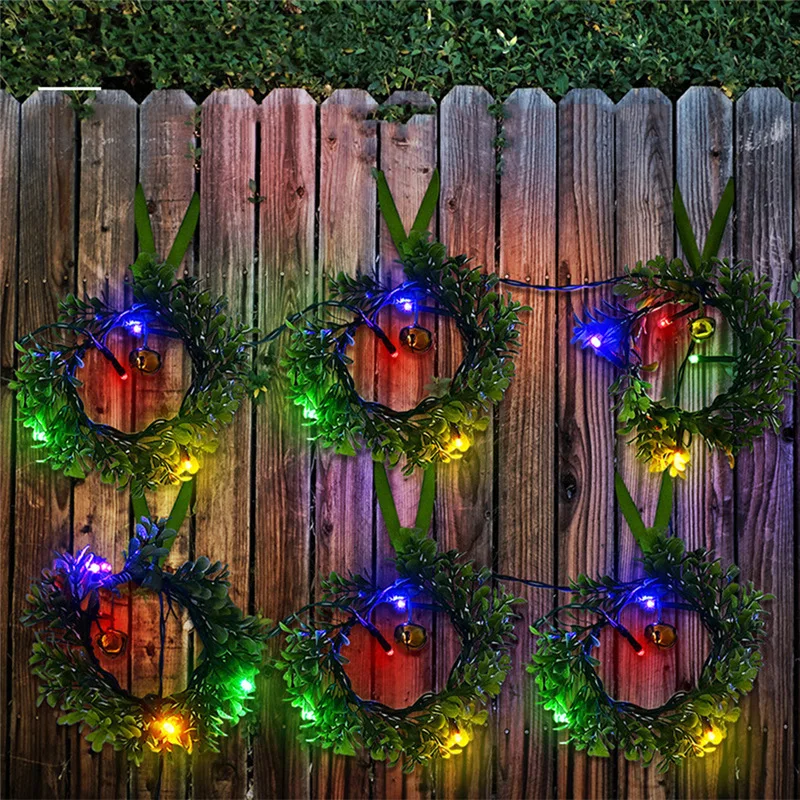 

Solar energy Christmas Wreath Decor 2020 Happy New Year Party Decor 2019 Merry Christmas Decorations For Home Ornaments #2g13
