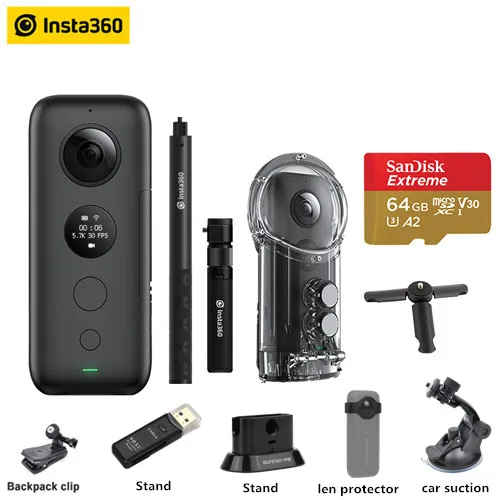 Insta360 ONE X VR 360 панорамная камера для iPhone и Android 5,7 K видео 18MP фото Экшн-камера для дайвинга чехол для Insta360 - Цветной: kit H insta360 Dive
